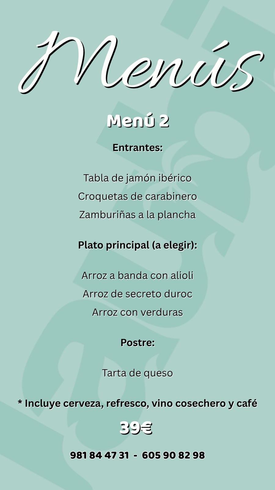 Menú Concertado 2